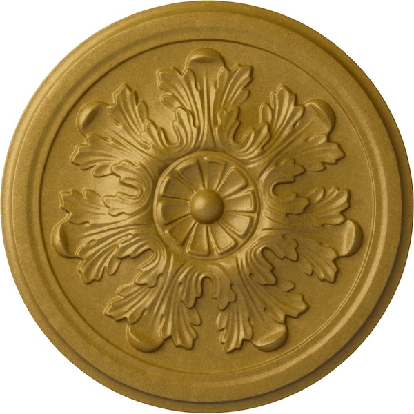 Ekena Millwork Legacy Acanthus Ceiling Medallion (Fits Canopies up to 3 1/2"), 12 3/4"OD x 7/8"P, Pharaohs Gold CM12LEPGS - main